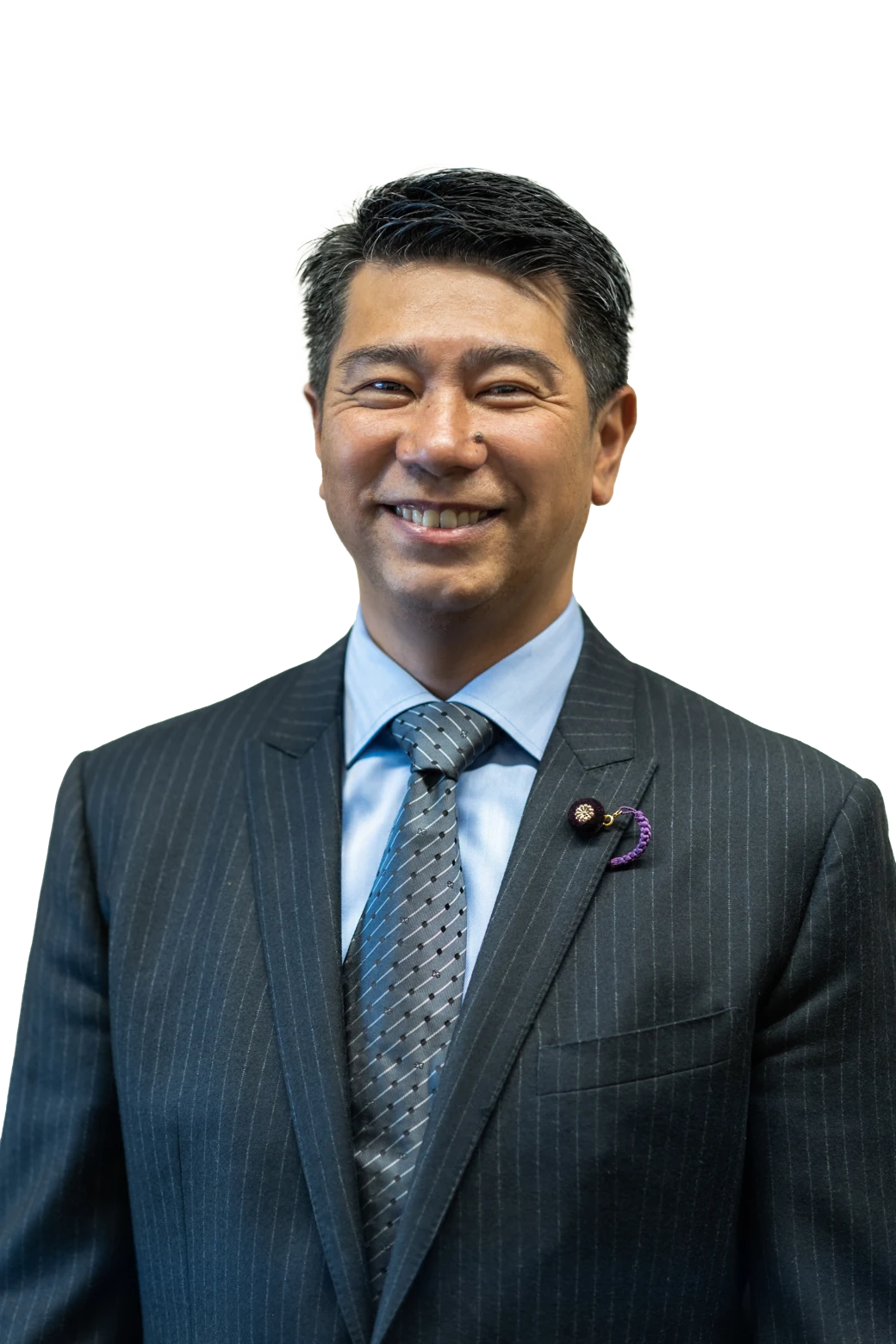 スーツ姿の齊藤健一郎